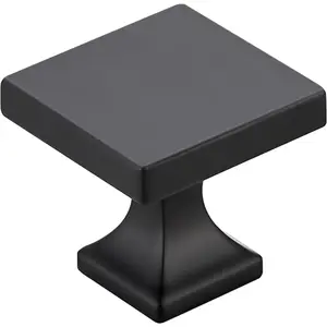 Matte Black Square Cabinet Knobs 10 Pack, Cabinet Hardware for Kitchen Cabinets and Drawers