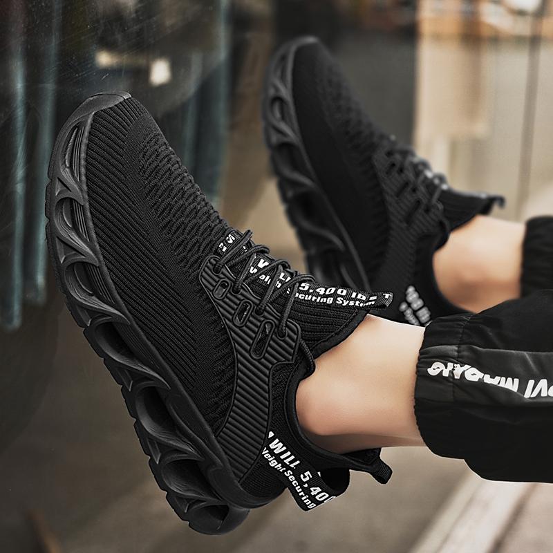 Men's Fashion Breathable Textile Anti-Slip Comfortable Thick Sole Soft Casual Outdoor Sports Shoes, Lightweight Easy Wear No Load