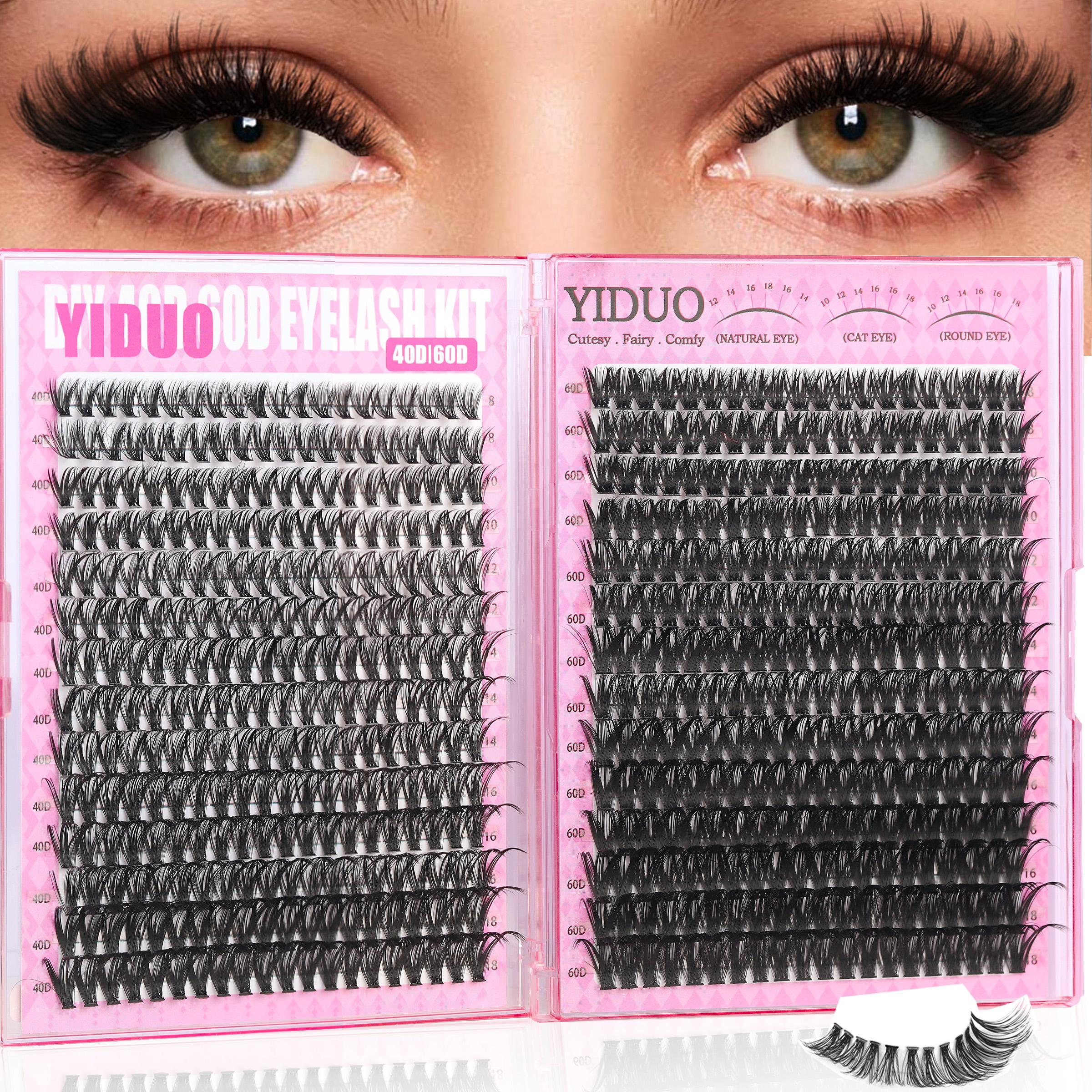 4-6 Styles Bottom/Spiky 40D-300D Volume Lash Clusters, Diy Individual Lashes, Fluffy 5-20mm D-Curl Eyelash Extensions for DIY at Home, Soft Comfortable and Easy to Apply for Natural Daily Makeup Look