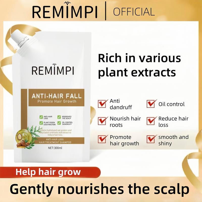 REMIMPI Anti-Hair Fall Hair Loss Treatment Shampoo Oil Control Anti dandruff Haircare Ginseng Ginger Help Hair Growth Jojoba Oat Repair Reduce Hair Loss Scalp Cleanser Conditioner300ML REMIMPI Anti-Hair Fall Hair Loss Treatment Shampoo Oil Control Anti dandruff Haircare Ginseng Ginger Help Hair Growth Jojoba Oat Repair Reduce Hair Loss Scalp Cleanser Conditioner300ML