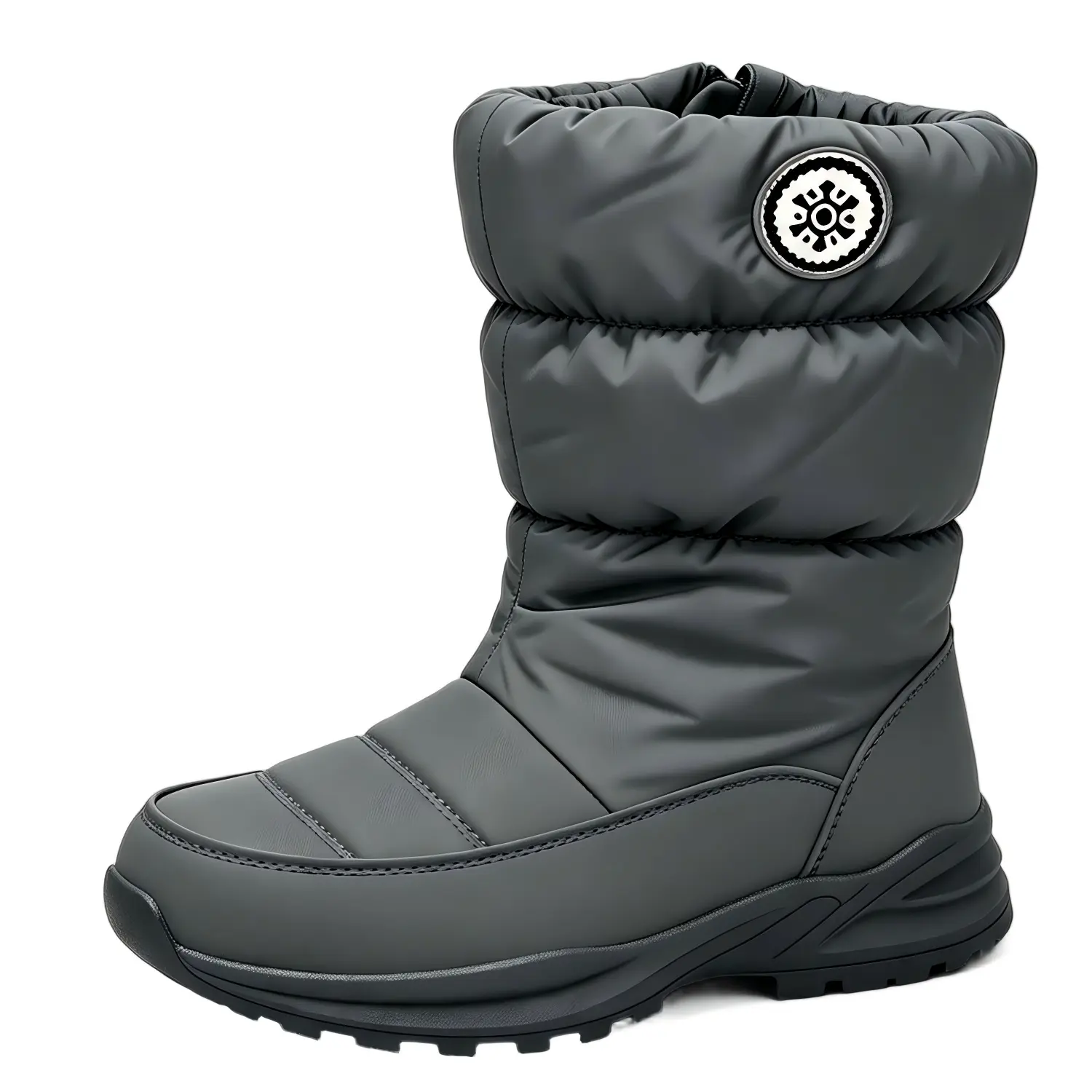 Mid Calf Puffy Snow Boots Side Zipper Design Cold Weather Insulated Boots for Ladies