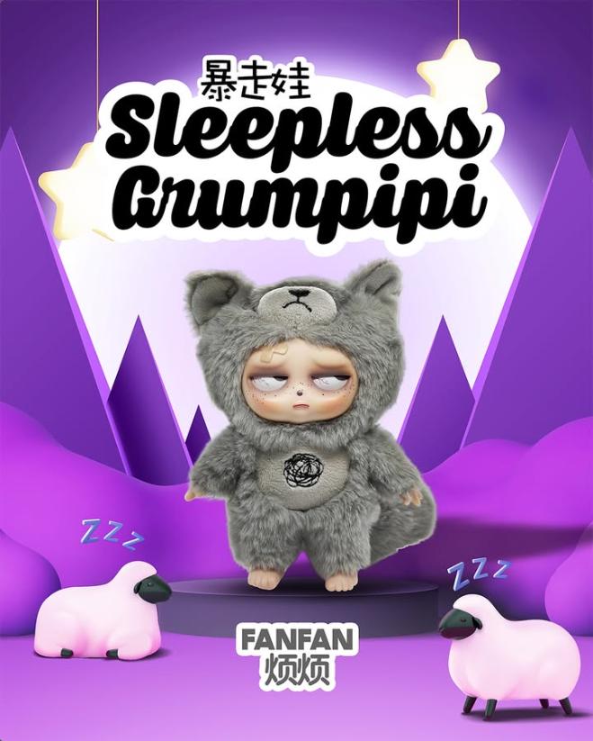 SLEEPLESS GRUMPIPI Plush Blind Box-Random Style