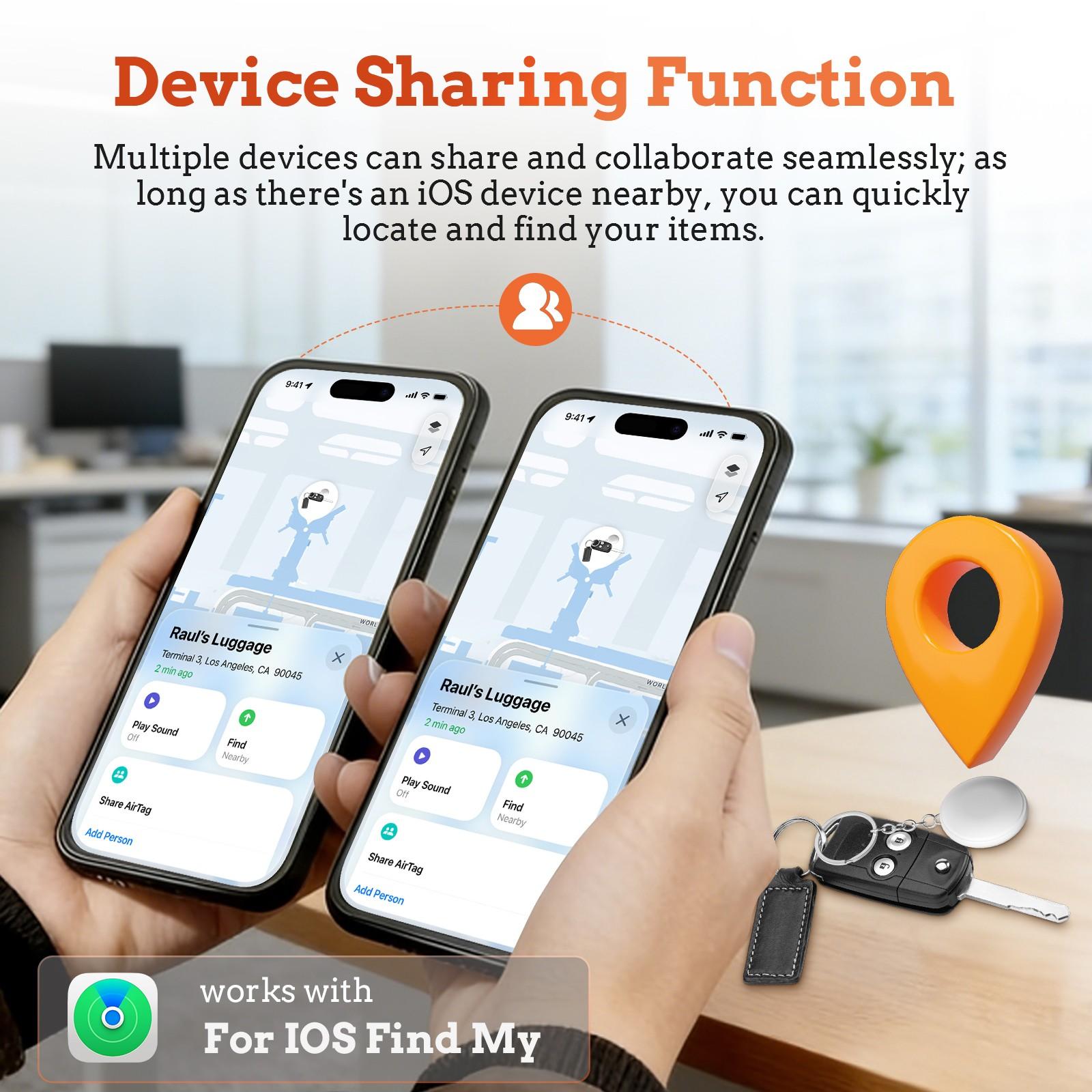 1/2/4pcs Keychain Item Locator, No Monthly Fee, Best Tracker, Lost Prevention Device, Supports Apple Find My (iOS Only), for Keys, Pet Collars, Luggage