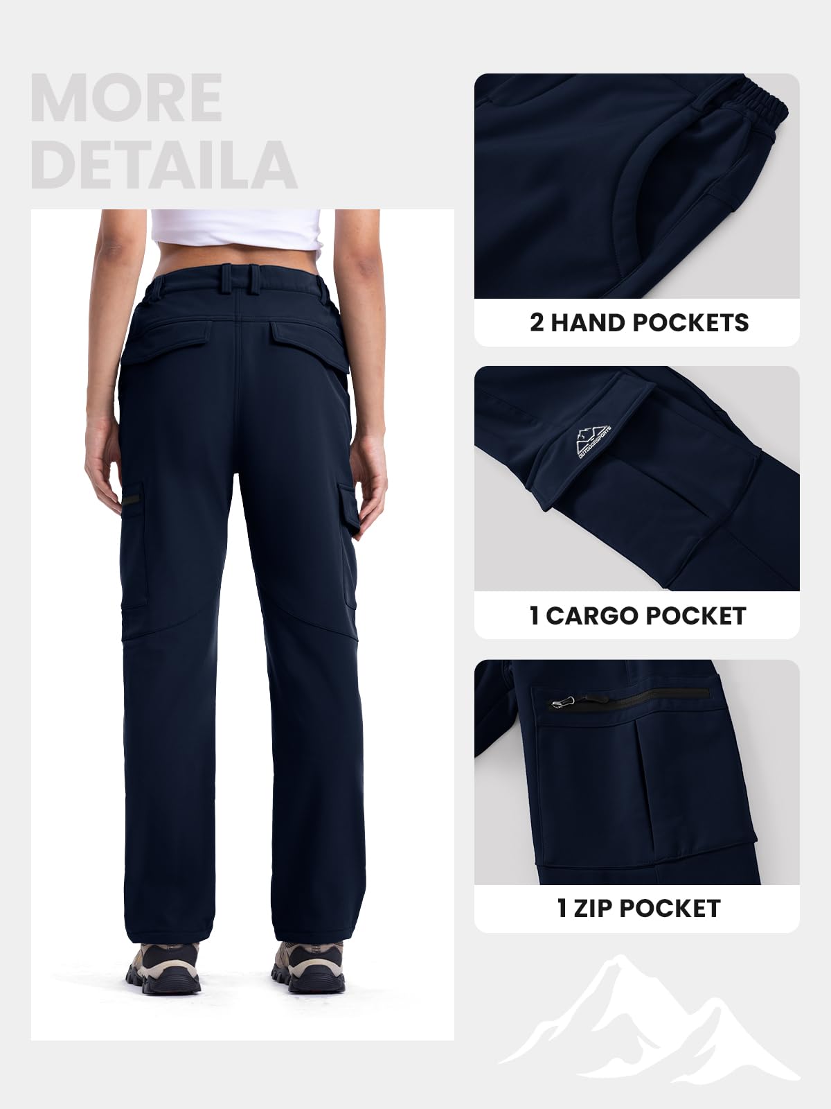 TBMPOY Women's Waterproof Windproof Outdoor Hiking Snow Ski Insulated Pants