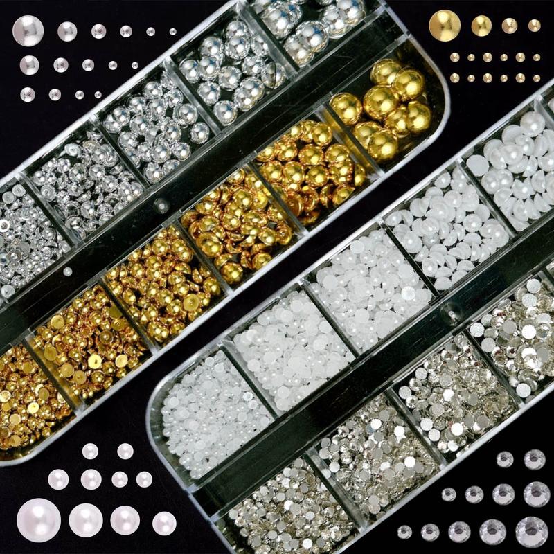 1Set 3D Gold Nail Charms Y2K, Cross Nail Charms and Gems, Gold Bow Cherry Star Charms for Nails Gems, Shine Silver Rhinestone Butterfly Charms Nail Pearls Metal Caviar Beads Accessories for Women DIY, Rhinestone Bow Decorated