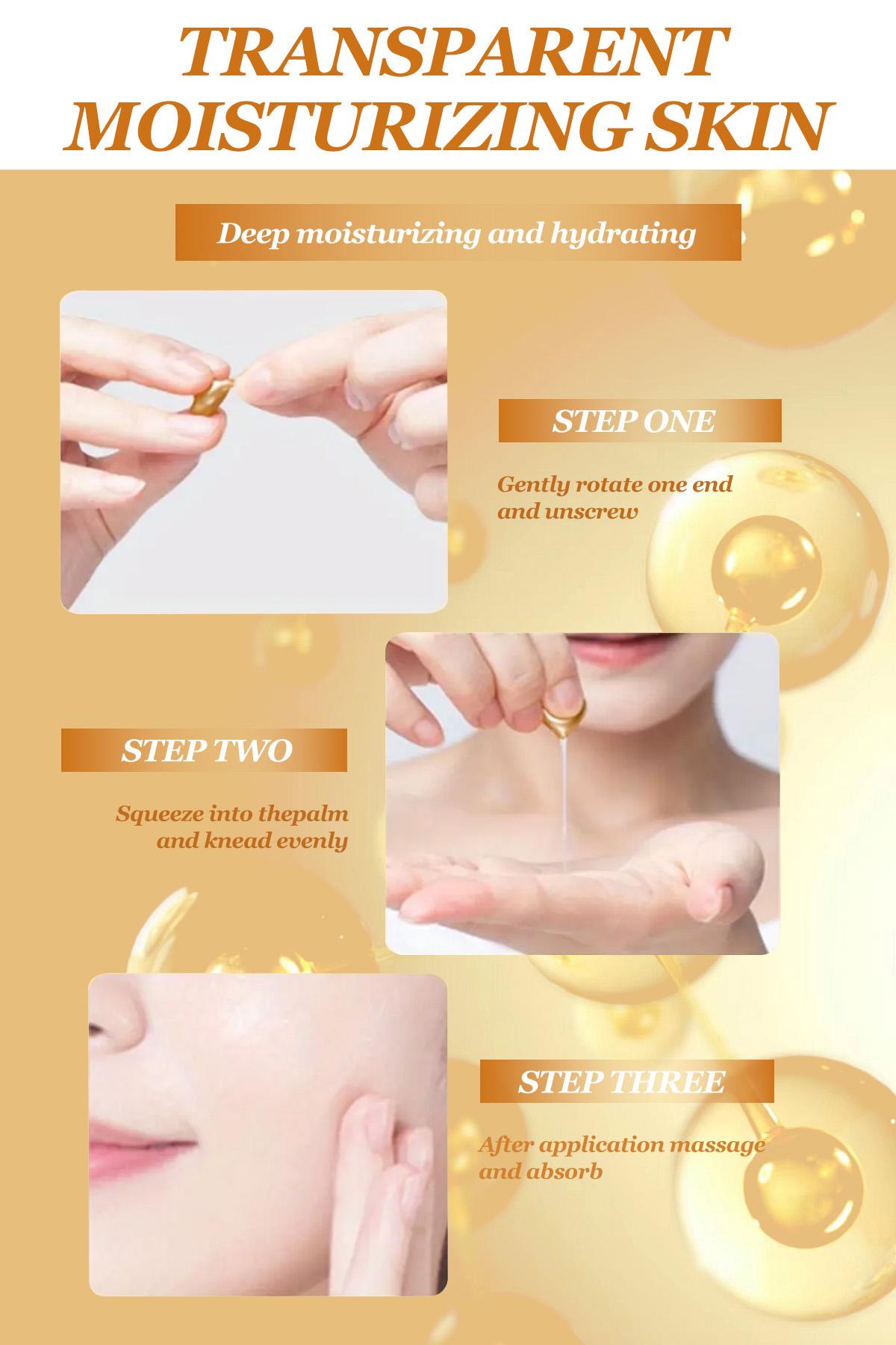 Cosnyce Collagen Face Serum Capsules, Hyaluronic Acid Vitamin C E, Firming Moisturizing Skincare, Youthful Radiant Skin Care