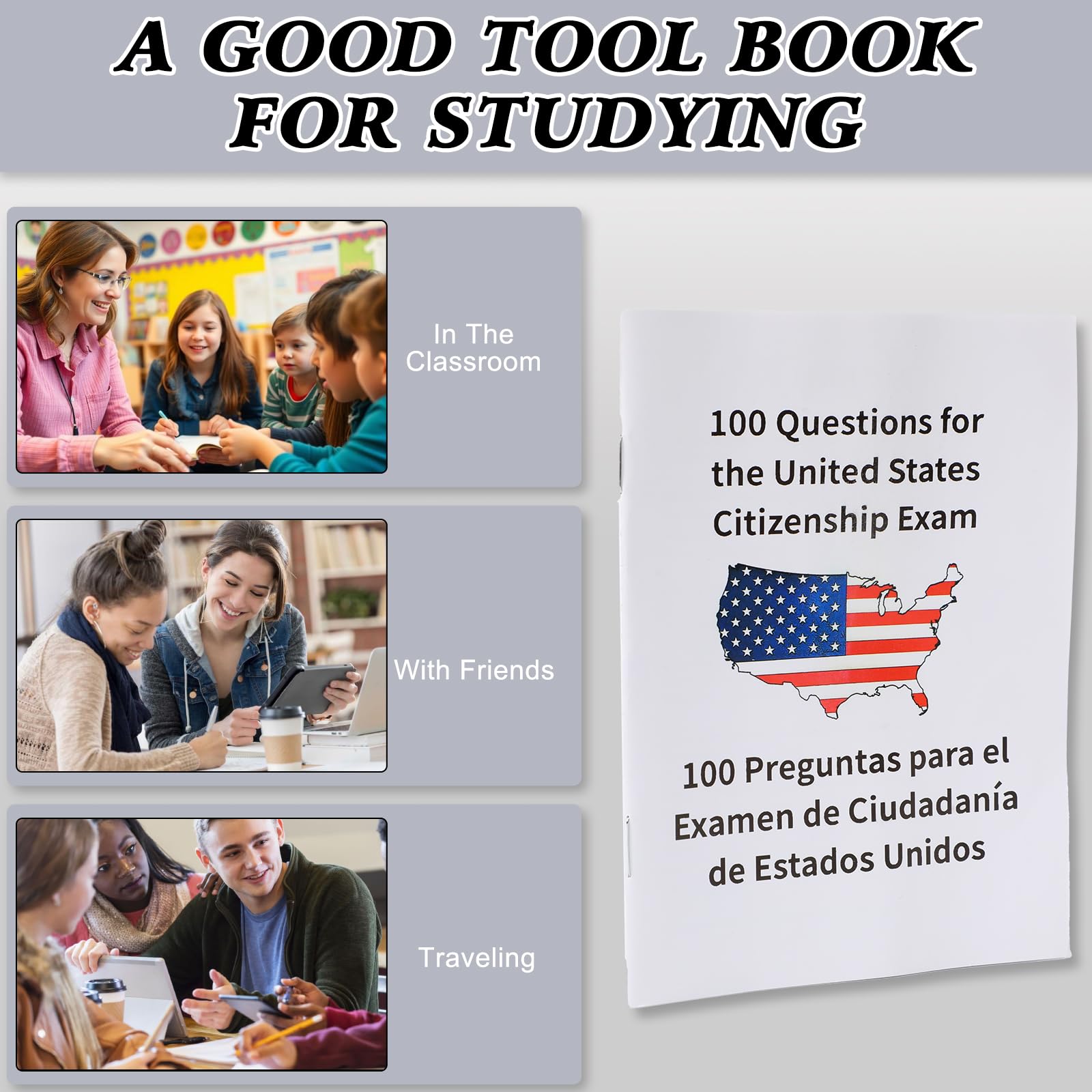Tarjetas para La Ciudadania 2025 De Las 100 Preguntas，U.S. Citizenship Flash Cards 2025 - English/Spanish ﻿, US Civics Test Flash Cards Combo Set，Set with Bilingual Booklet
