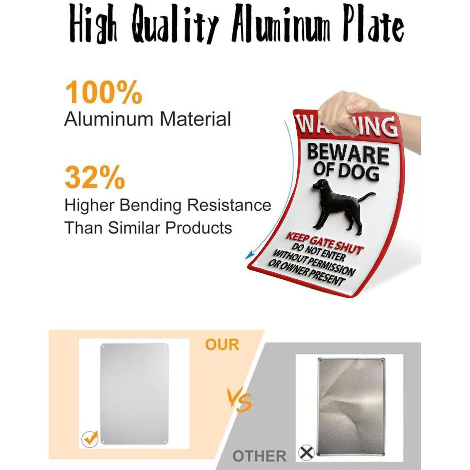 8x12 Embossed Aluminium Animal Figures Home Sign, Sturdy Weatherproof Heavy-Duty Rectangle Beware Of Dog Plaque, Bold Text Hangable Wall-Mount for Backyard Gates Outdoor Home Safety Supplies, Animal Figures Home Signs