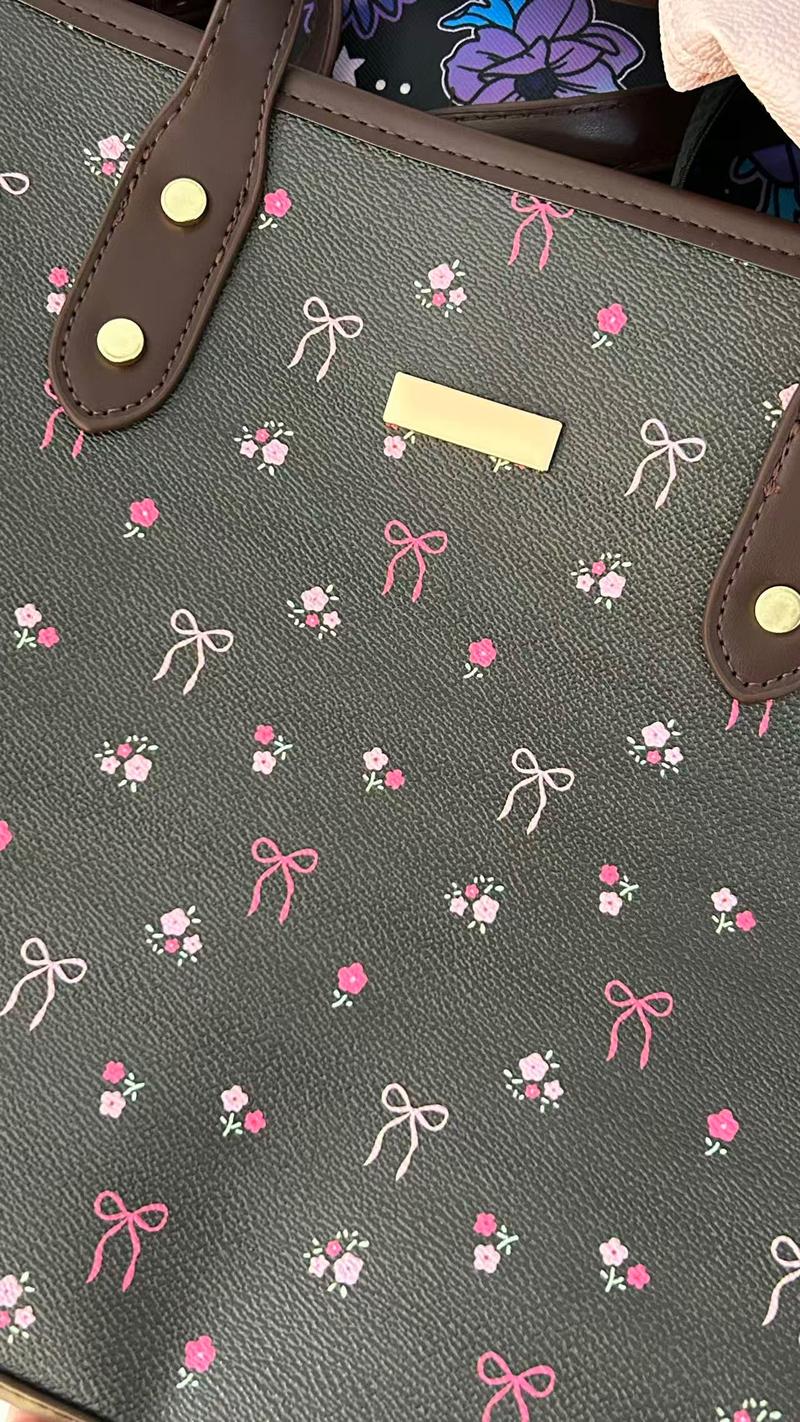 Valentine's Day Gift Women's Elegant Floral Bow Pattern Handbag, personality versatile Daily Shoulder Bag, simple exquisite Casual Fashion   High quality Daily Commuter Bag