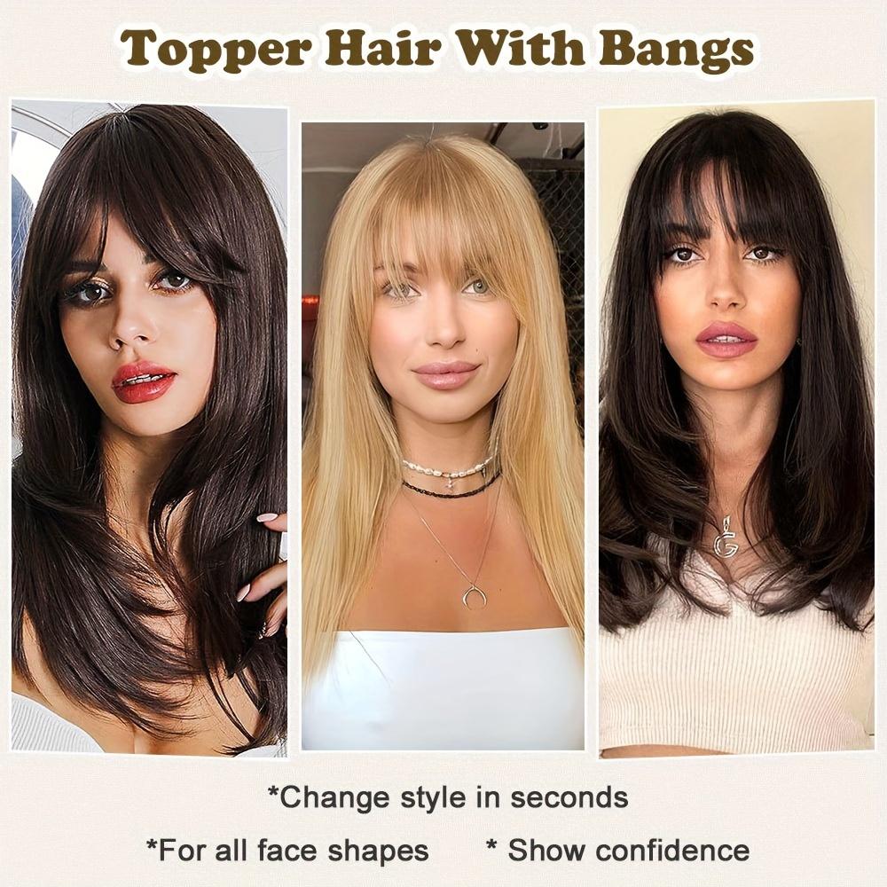 18inch Long Hair Toppers Clip In Hair Extensions Soft Straight Toppers Hair Pieces For Women