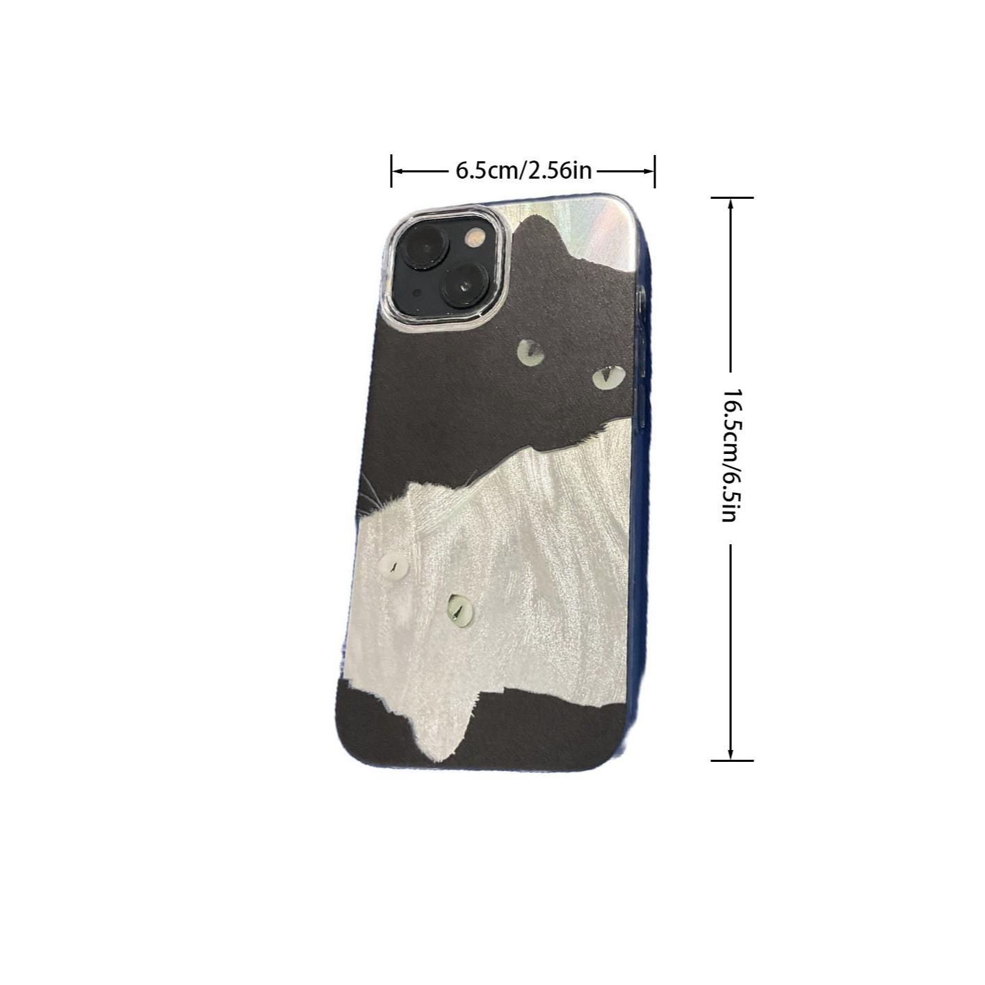 Laser Cat Phone Case, Dark Style Eye Cat Transparent Cover, Compatible with iPhone 17/17 Pro Max, Unique and Cool Design