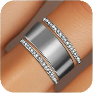 2-Pack 14K Gold Plated Stacking Rings for Oura Ring Gen 5/4/3, Cubic Zirconia Simulated oura ring accessories stack Diamond Rings for Women