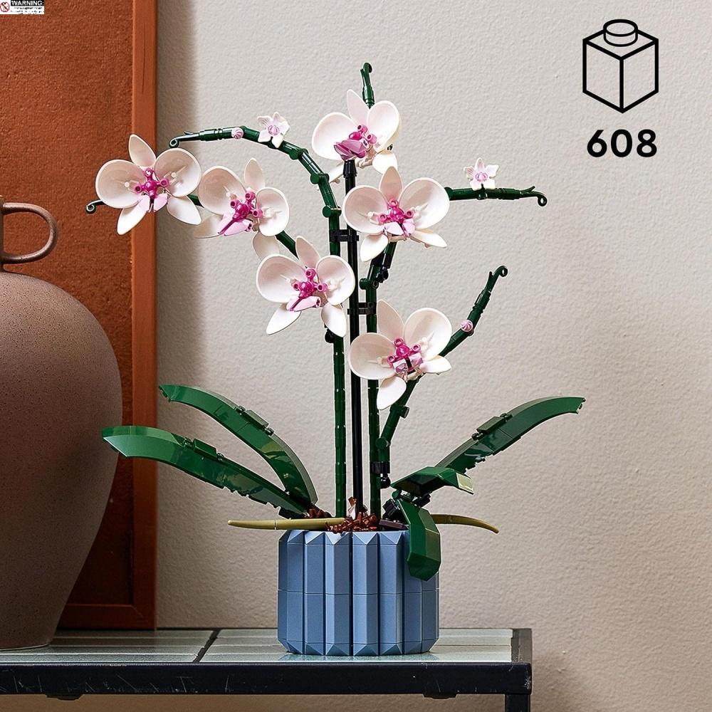 orchid set botanical collection flowers adult building kit fake orchid plant home decor flower mothers day gift for her  never wilt flowers desk ornament Orchid 10311  Orchid 608 Pieces Orchid Gift for Her