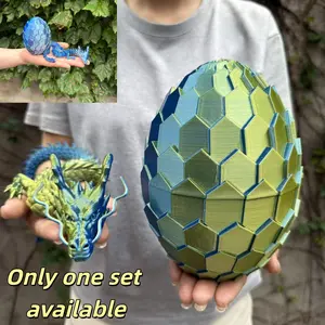 2pcs 3D Printed Dragon Egg Shaped Decorative Eggs, Collectible Figurines, Home Decoration Gift, Party Supplies, Perfect Christmas & New Year Present