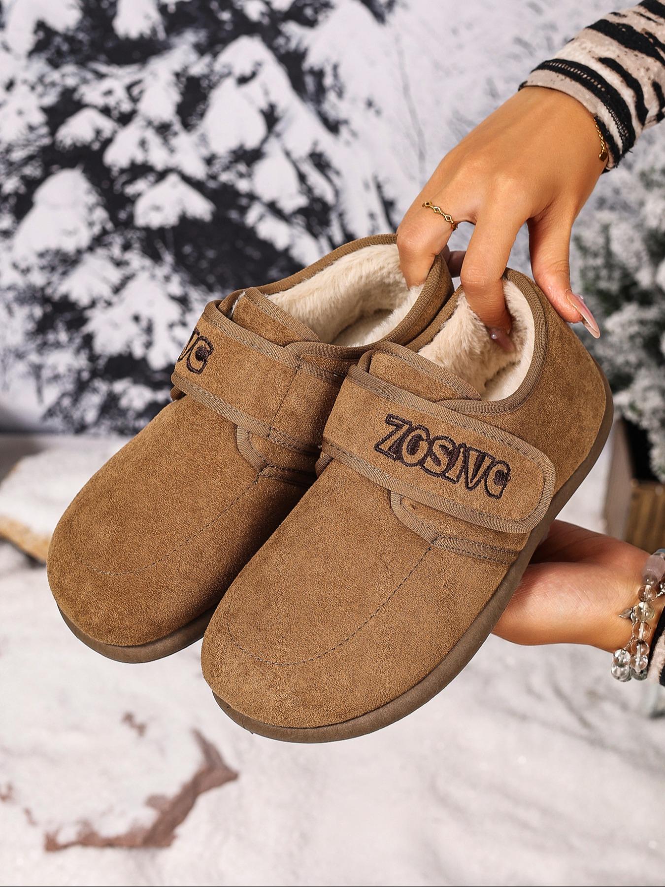 Women's Plus Size Casual Snow Boots, Winter Warm Boots, Warm Comfortable Short Booties, Easy Slip-On Wide Fit, Lightweight Fashion for Indoor Outdoor Travel