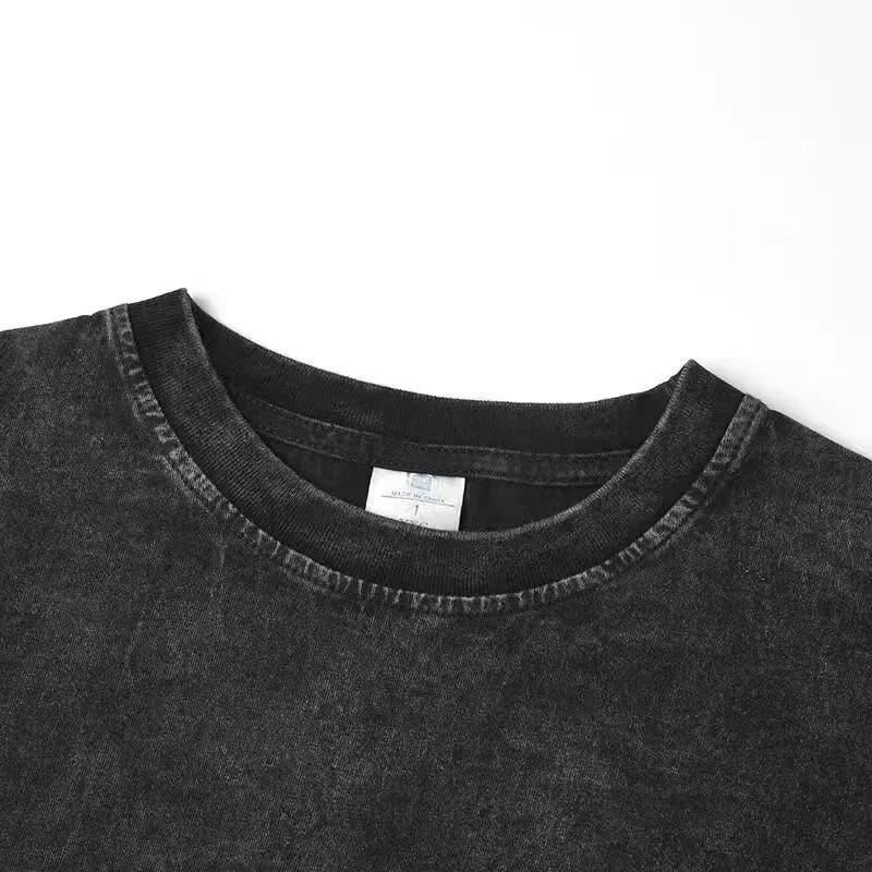 3 Pack Acid Wash Unisex Oversized Cotton T-Shirt Crew Neck Half Short Sleeve Summer Top Casual Loose Fit Solid Streetwear Comfortable Tees Basic Womenswear Shortsleeve Tshirt