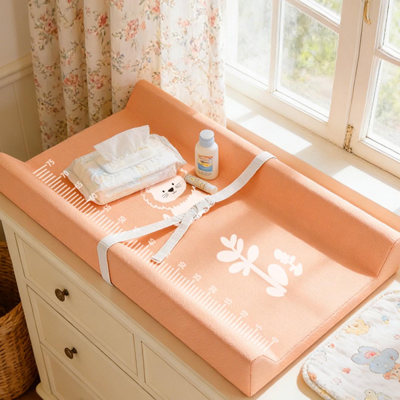 Baby Changing Table with PU Diaper Pad, Leather Infant Care Dressing Table, Baby Massage Mat, Compressed Packaging, Pure Color PU Diaper Table