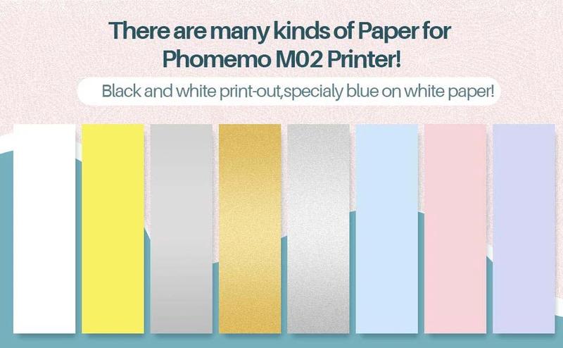 Phomemo M02 Mini Sticker Printer – Portable Inkless Thermal Printer for DIY Crafts, Journals, Photos, Study Notes & Labels – Ideal for Home, School & Travel