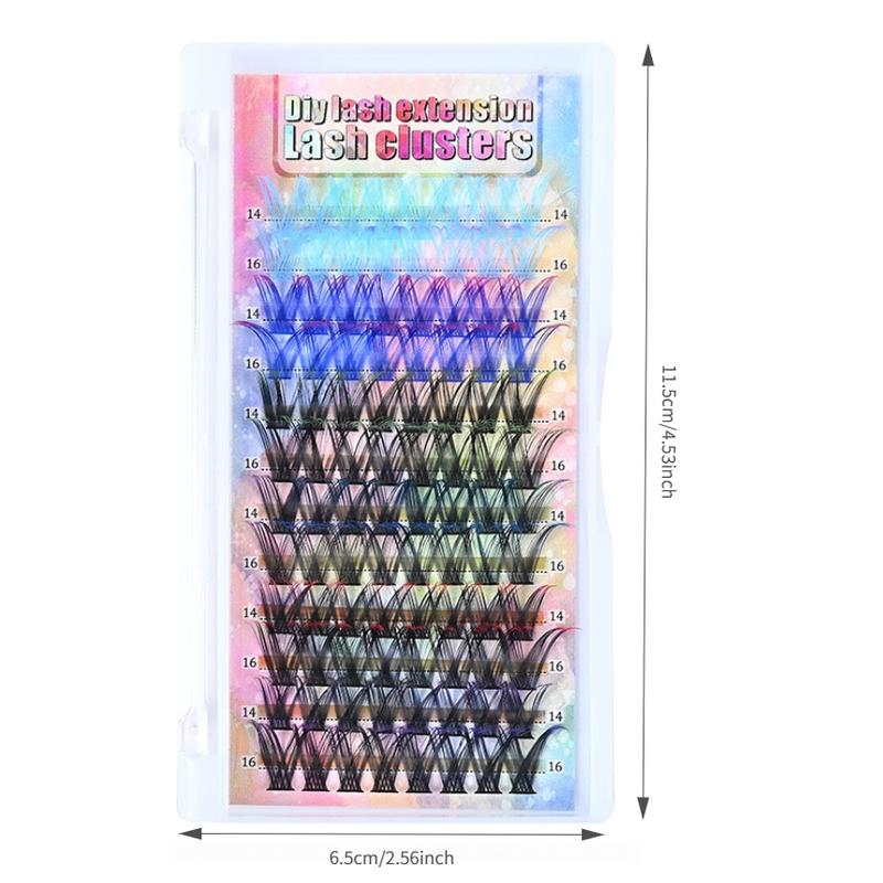 Mixed Color Individual False Eyelashes, 1 Box Natural Look Eyelash Extensions, Self Grafting Curling Fake Eyelashes for Women, Makeup, Diy Eyelash Extensions