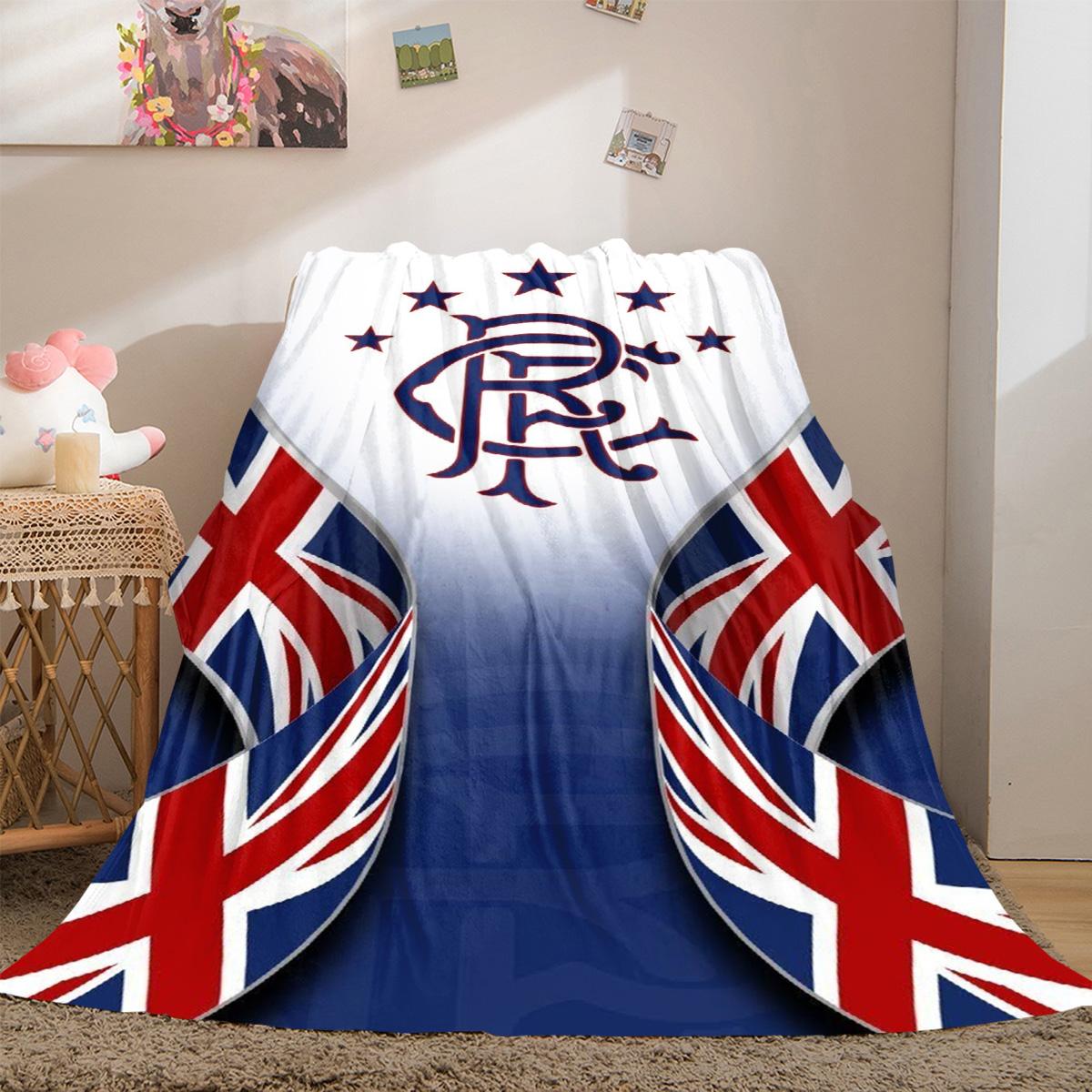 Union Jack Rangers printed cute cartoon plush blanket suitable for all seasons, soft and comfortable sofa mattress, office outdoor blanket, camping travel home blanket, Black Friday Christmas holiday gift C898