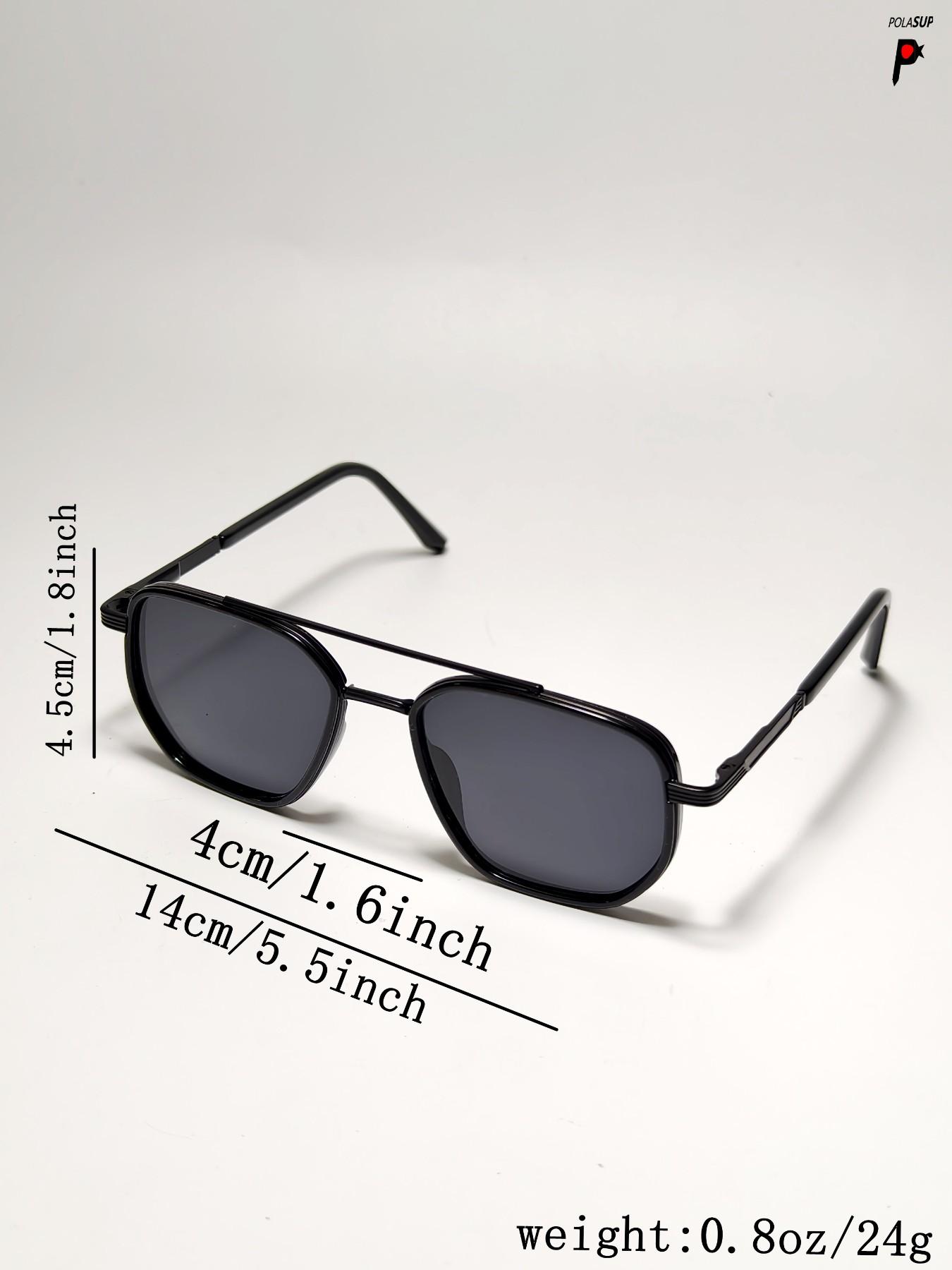 Men's Polarized Glasses, Vintage Square Frame, Anti-Wind & Sand, Sporty Style, All Seasons, PC Material, Ditsy Floral Pattern