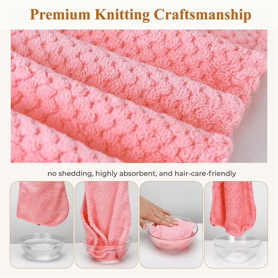 Hair Towel Wrap, Hair Turban Towel, 1 Count Quick Drying Hair Towel Wrap, Soft & Gentle Hair Towel for Curly, Long, Thick Hair with Secure Strap
