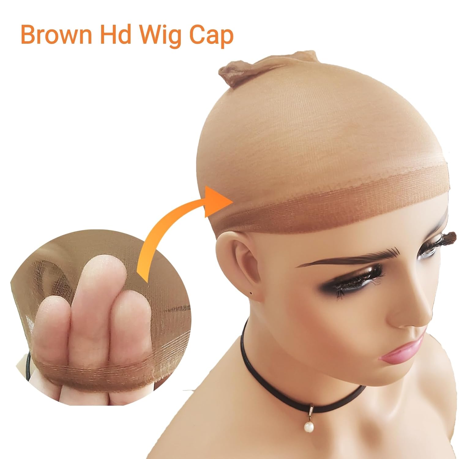 HD Wig Cap - 1 Piece Invisible and Sheer Breathable Ultra-thin Stretchy Stocking Caps for Lace Front Wigs - Stable, Non-Slip, Comfortable Accessory