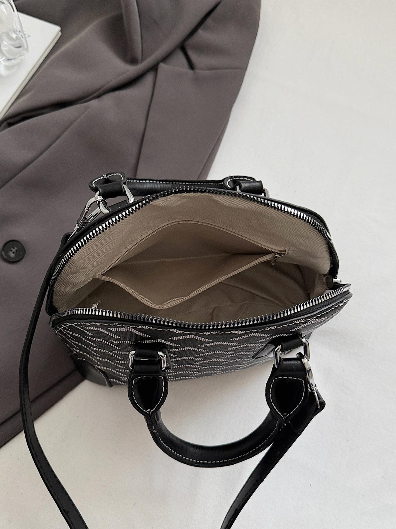 Elegant Wave Pattern Shell Bag, Classic Handbag for Women, Hobo Shoulder Bag, Fashionable Crossbody Shoulder Bag, All Season Casual Style, Crossbody Purse, Pu Tote Satchel