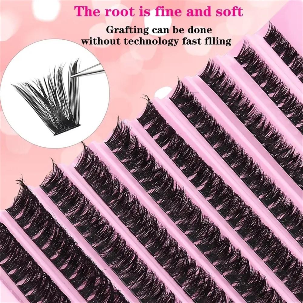 Single Cluster Eyelash Tray, Ultra-Thin Lightweight Soft Reusable, Natural Fine Transparent Root Design, Pre-Made Extension for Beginners