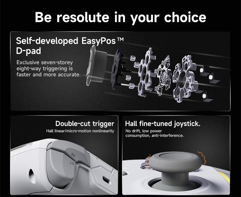 2026 GP100 Esports Controller AJAZZ Wireless Controller Gaming Controller Full Hall Linear Joystick Six Axis Sensory Hall Double Cut Trigger One Click Switching All Mechanical Buttons Delicate Vibration Macro Programming Key 1000 Hz Return Rate RGB