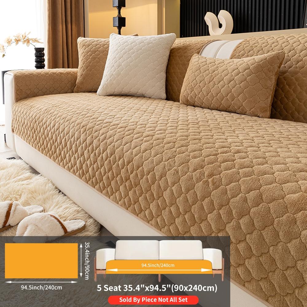 Plush Sofa Cover Set, Soft Sofa Protector, Anti-Slip Dustproof Pet-Friendly Furniture Protector, Washable Dog Bed, Home Decor Essential for 2-5 Seater Sofas