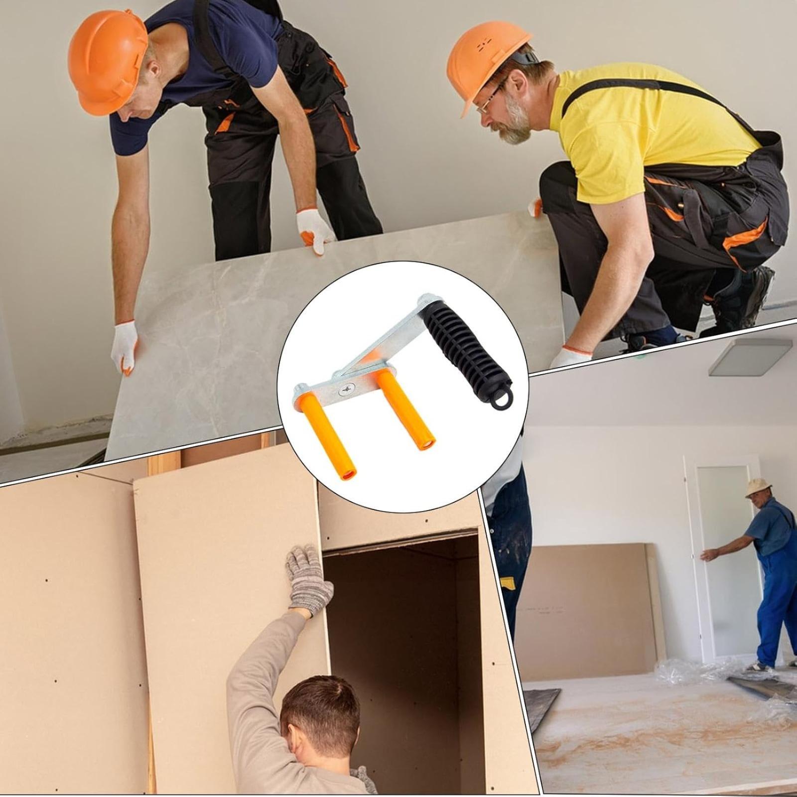 Drywall Carrying Tool Plywood Carrier Panel Lifting Clamp Glass Handle Carry Load Lifter Portable Multi Function Steel Stripper for Doors Glass with Adjustable Puller Panel