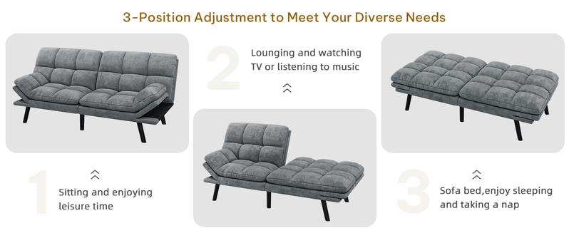 Yitahome 70″ Convertible Futon Sofa Bed, Cat-Scratch-Proof Fabric Futon Couch with Adjustable Backrest and Armrest, Modern Loveseat Sleeper for Living Room Home Office, Dark Grey Yitahome 70″ Convertible Futon Sofa Bed, Cat-Scratch-Proof Fabric Futon Couch with Adjustable Backrest and Armrest, Modern Loveseat Sleeper for Living Room Home Office, Dark Grey