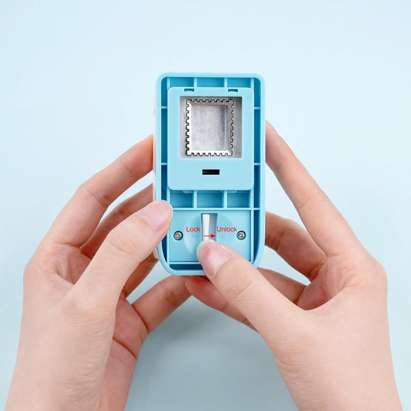 1/2 Set Rectangular Postage Stamp Punch 1X 0.8 Inch, Scalloped Rectangle Lever Action Craft Punch for Paper Crafting Scrapbooking DIY Card Making Arts Crafts Supplies