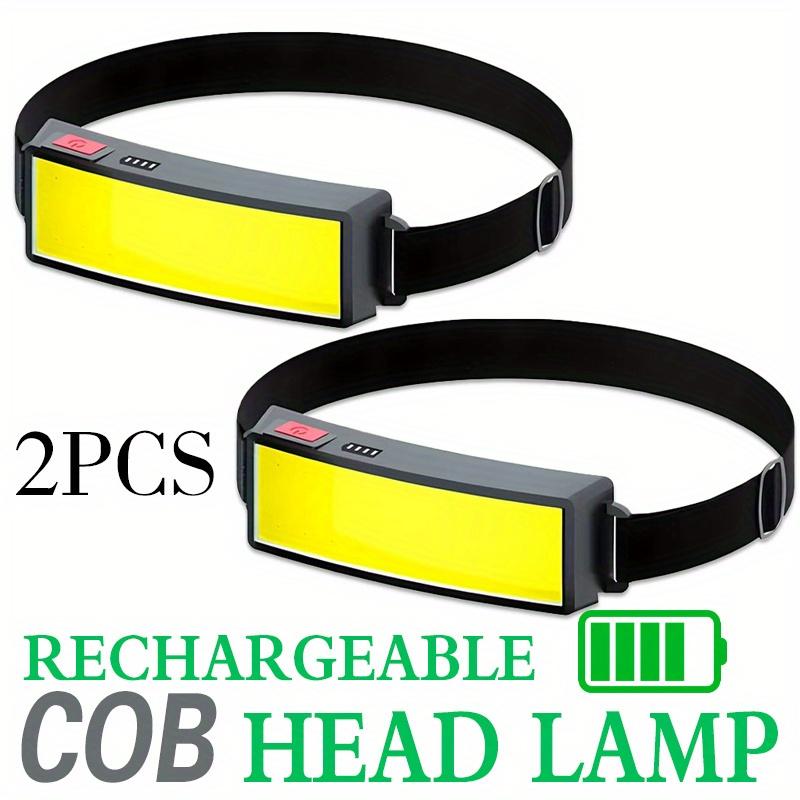 2pcs Head Lamp Usb Rechargeable – Bright Led Headlight for Outdoor Camping, Hiking, Fishing & Running, Lightweight Portable Head Torch with Adjustable Angle, Long Battery Life, Comfortable Headband, Essential Adventure Gear for Hands-free Illumination