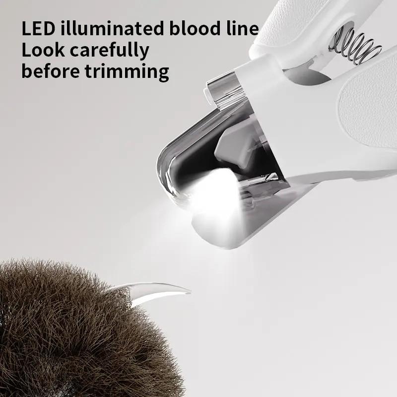 Pet Two-in-One Nail Clippers, Multi-functional Cat and Dog Nail Trimming Set, with anti-slip design, supports USB charging, equipped with LED light, suitable for trimming the nails of small, medium and large dogs, suitable as a holiday gift for pet lovers