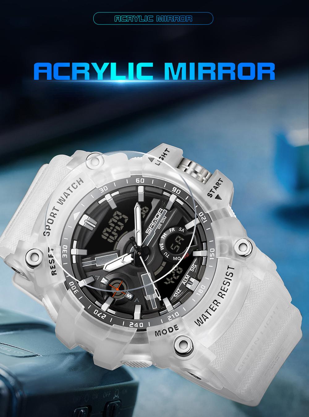 SANDA 3179 for Male Clock shock New Sports Men's Military Watch Waterproof Wristwatch, Men's Sportive Analog-digital Quartz Watch, Water resistant watch with Luminous & Alarm & Calendar Function, with Box