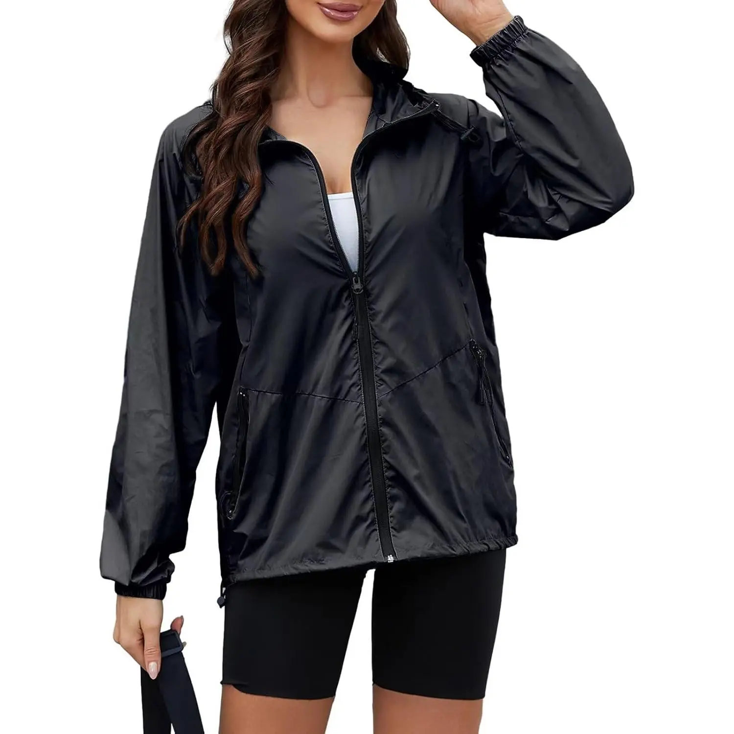 Lightweight Waterproof Rain Jacket for Women - Packable Windbreaker Travel Raincoat S-XXL