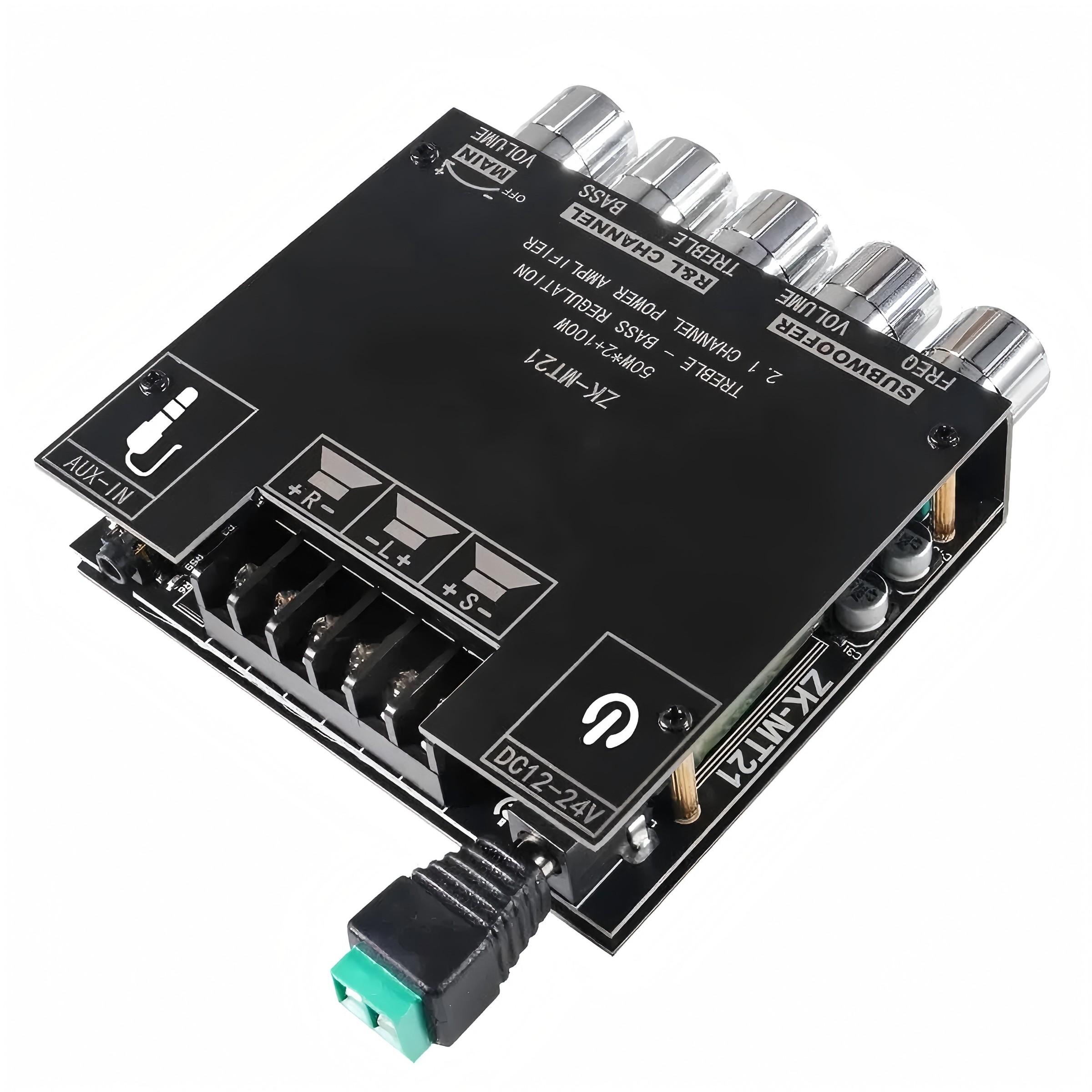 2.1 Channel Audio Receiver Power Amplifier Module, 50w X 2 + 100w BT Amplifier Board, Portable HiFi Speaker System