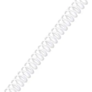 3/8" Plastic Spiral Binding Coil, 60 Sheets Capacity, 4:1 Pitch 9.5mm White Coil Binding Spines for Business and Educational Purposes, Pack of 100