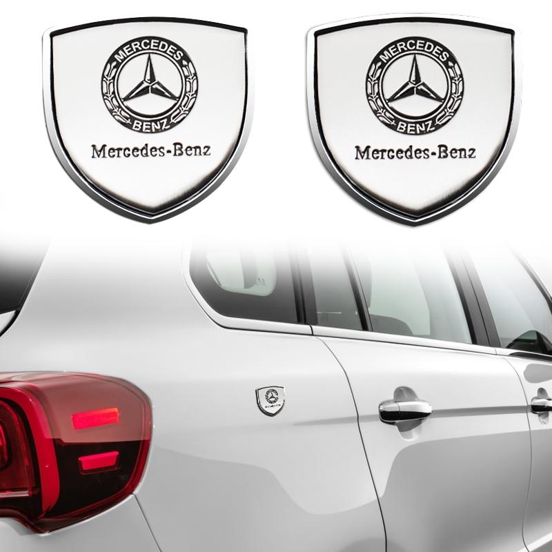 3D Metal Shield Emblem Car Sticker, Body Decal, Automobile Decals for Mercedes Benz Amg A/b/c/e/s Class, W204 W205 W203 W206 W211 W212 W213 W201 W210 W220 W221 W222 W223 W251 Glc Glk Cla, Vehicle Exterior Decoration