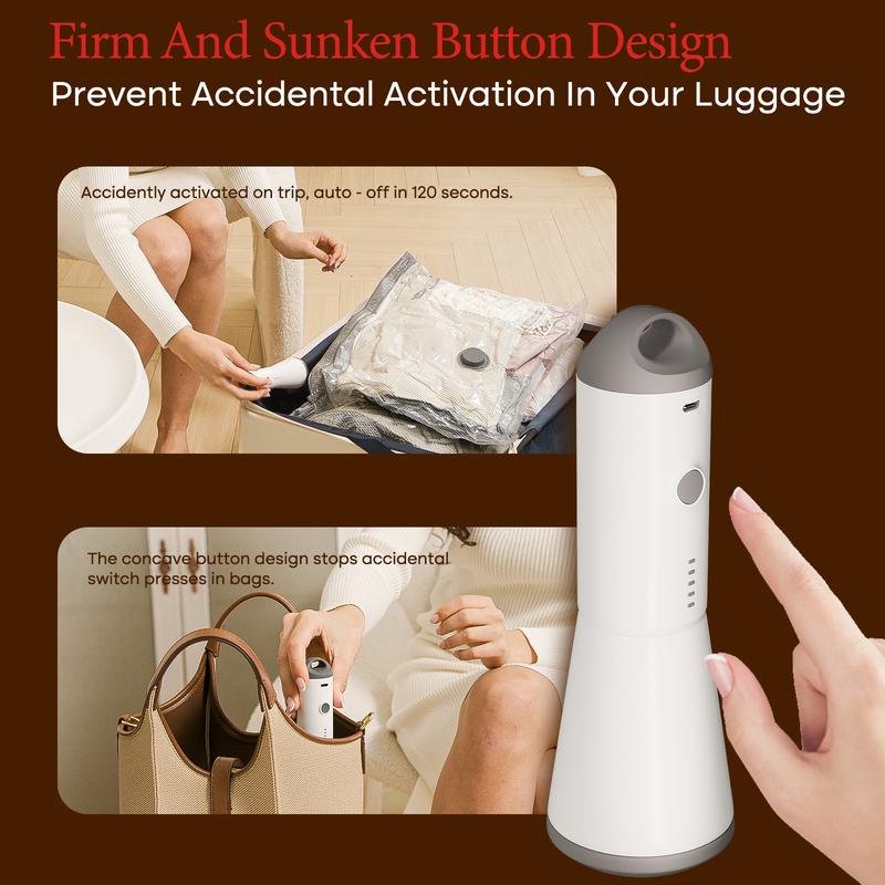 VACBIRD [2026 Upgraded] X7 Cordless Travel Vacuum Bag Set Vacuum Bags for Travel with Rechargeable air Pump, 15 Pack Carry-on Size Compression Packing Bags for Luggage and Suitcase, Space Saver for Clothes and Clothing Travel Zipper Pouches