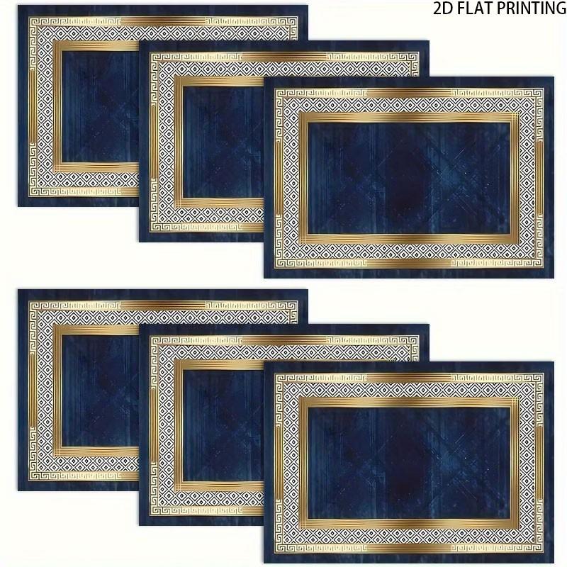 2D flat printing, 2-piece/4-piece/6-piece/8-piece geometric pattern series decorative placemats, placemats - suitable for dining tables and coffee tables, brand new high-quality placemats, heat-resistant mats