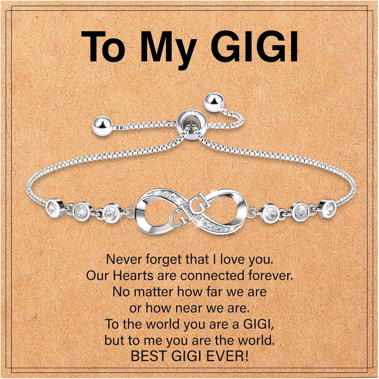 Gifts, Mimi/Gigi Bracelet  Grandma  Mother's Day, Perfect Presents  Grandma, Infinity Love Heart Bracelets  Women