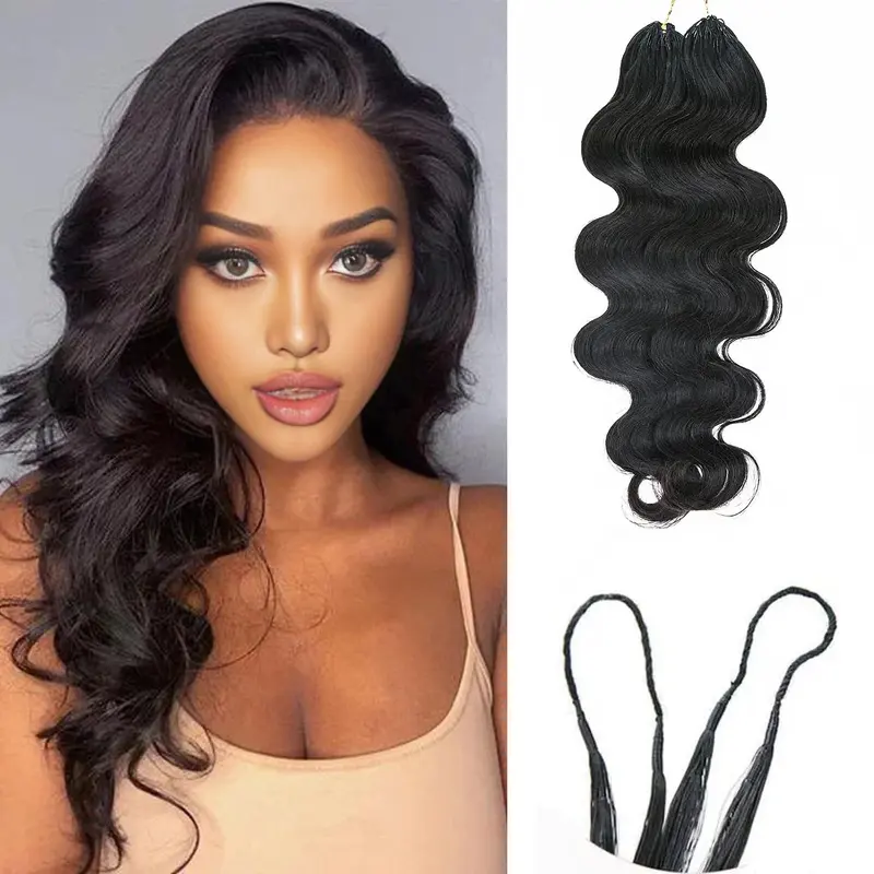 Body Wave Pre-Separated Crochet Hair Extensions Human Hair  display picture 1