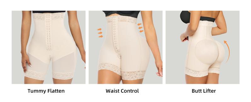 YIANNA Tummy Control Shapewear for Women Fajas Colombianas Shorts Butt Lifter with Zipper Crotch