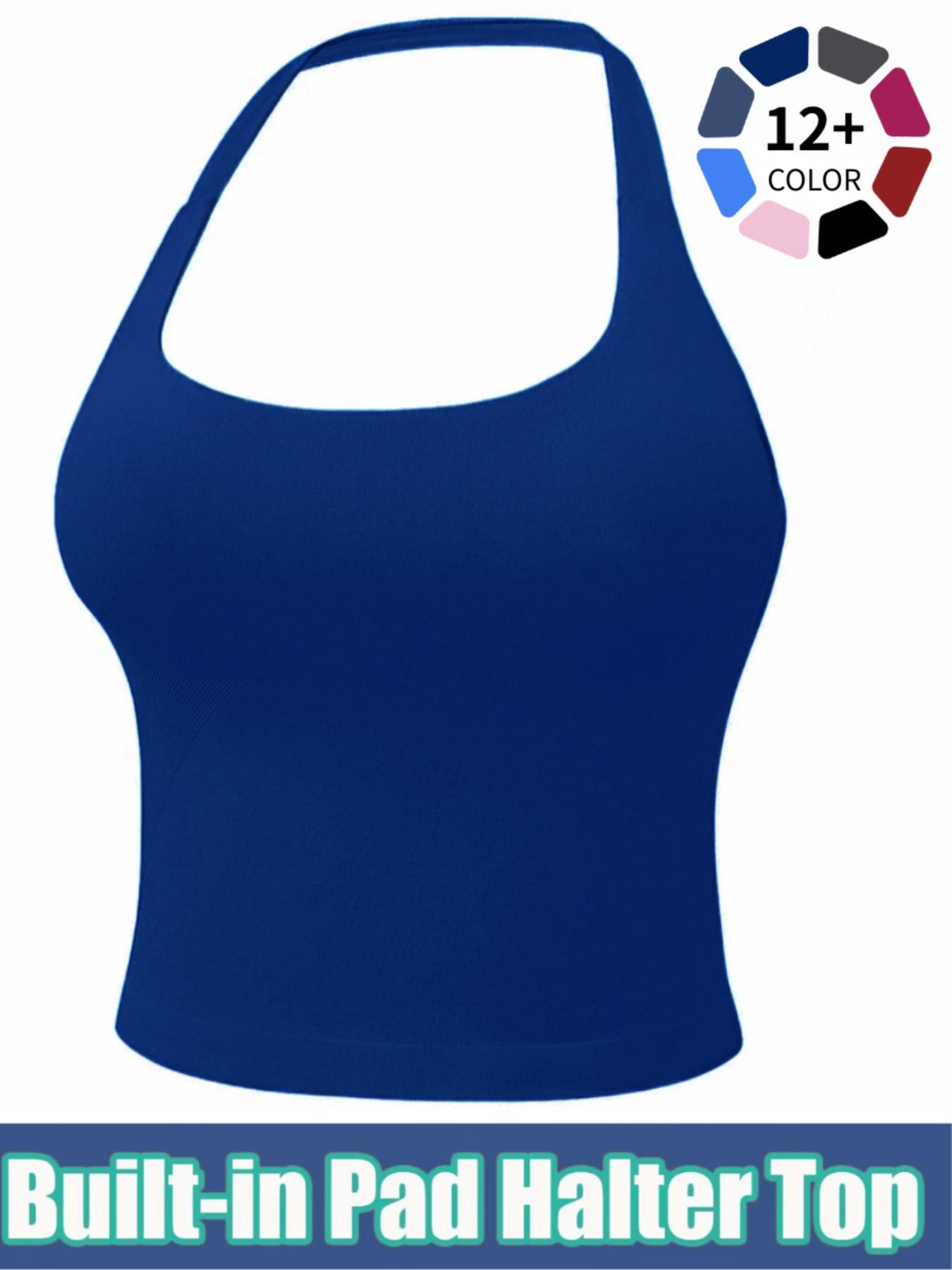 Women's Halter Neck Yoga Tank Top, Seamless Design for Gym, Yoga & Daily Wear, Comfortable Women's Activewear