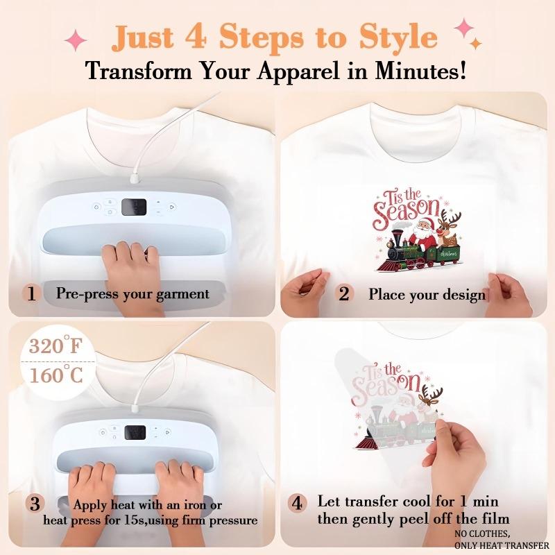 6 Pieces Mother's Day Plant Hot Stamping DTF Transfer Transparent Washable Transfer Paper for T - shirts Hoodies Jeans Backpacks Pillows Suitable for Men Women Machine Washable