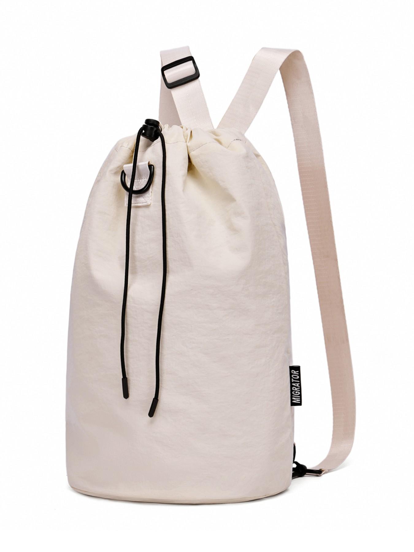 Multifunctional Drawstring Bucket Bag, Casual Commute Crossbody, Lightweight Nylon, Outdoor Versatile Shoulder Bag, Durable Anti-Scratch Fabric