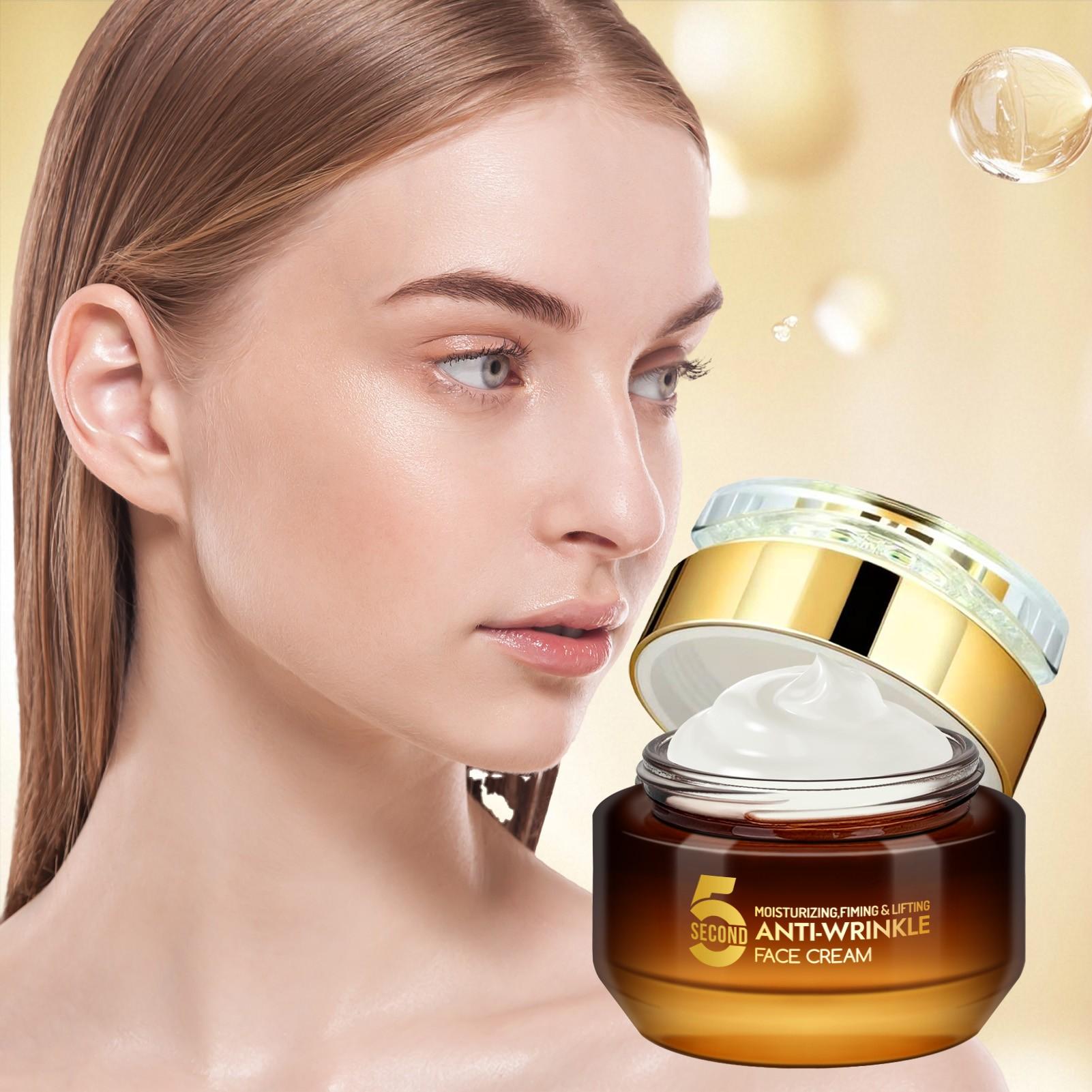 5-Second Anti-Wrinkle Face Cream, Repair Balm with Tea, Vitamin E, Shea Butter, Tightening Moisturizer for All Skin Types